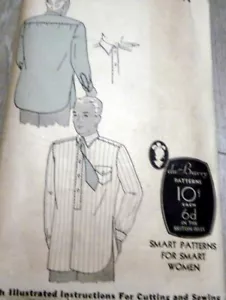 CAMICIA DA UOMO VINTAGE ANNI '30 DU BARRY MOTIVO CUCITO PETTO PICCOLO 34 - Foto 1 di 1