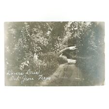 Oak Grove Road Fargo RPPC Postcard c1917 North Dakota Lovers Lane Trees A4329