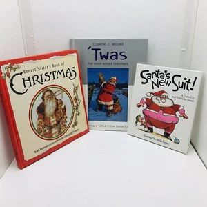 Vintage Christmas Books For Children 3 Pc Lot Picture Changing Fold Out Santa - Bild 1 von 15