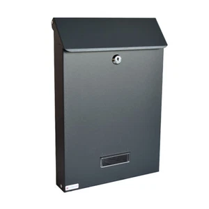 Wall Mounted Post Box Lockable Outdoor Galvanised Steel SDG - Picture 1 of 16