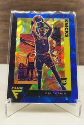 2020-21 Flux #206 Obi Toppin Blue Cracked Ice Prizm Rookie RC Knicks - Image 1 of 2