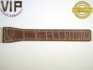 OEM Original IWC ONE LONG PART Armband 24 mm Kroko BRAUN weißer Gewinde - Bild 1 von 2