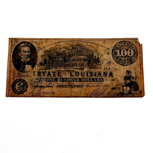 1863 State of Louisiana 100 Dollar Note Confederate Currency REPRODUCTION - Picture 1 of 5