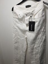 PRETTY LITTLE THING White Fray Detail Split Hem Jeans 8