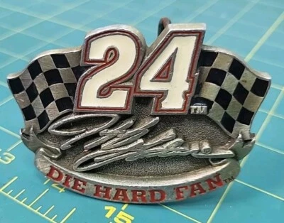 Jeff Gordon Hebilla de Cinturón 1997 J G Motorsports NASCAR Peltre Fino Die Ventilador Duro HR3 Foto 1 de 4