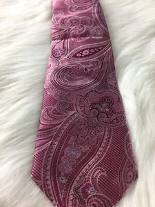 SAKS FIFTH AVENUE Tie Men's 100% Silk Necktie Multicolor PAISLEY Purple/Blue - Picture 1 of 6