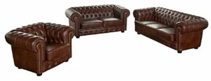 Ledersofa Sofagarnitur Sofa Couch Polster 3+2+1 Chesterfield Sitz Garnitur Sofor - Bild 1 von 1