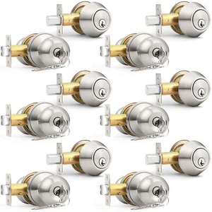 6 Pack-Front Door Entry Knobs and Deadbolt Combination Set,keyed Alike Single... - Picture 1 of 8