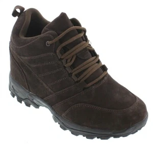 CALTO H0031 - 4 Inches Elevator Height Increasing Hiking Style Boot Dark Brown - Picture 1 of 6
