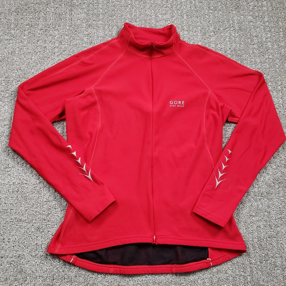 Chaqueta de ciclismo GORE BIKE WEAR para mujer XL roja cuarto cremallera cortavientos manga larga Foto 1 de 4