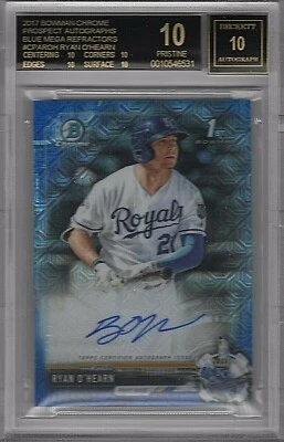 2017 Bowman Chrome BLUE MOJO AUTO RYAN O'HEARN RC #/150 Black Label BGS 10 POP 1 - Image 1 of 2