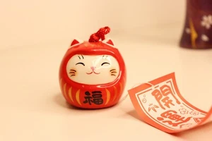 Campana al vento Furin - Gatto Daruma Rosso - Imagen 1 de 5