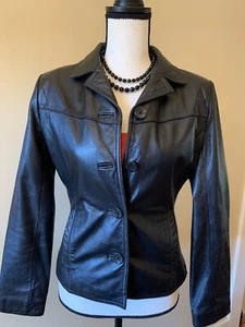 Vintage Wilson’s Black Leather Jacket With Tagging On Back - Picture 1 of 9