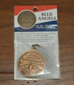 U.S. Navy / Blue Angels "Commemoratve Flight" Challenge Coin Key Chain - Picture 1 of 4