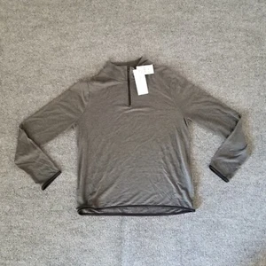 Threads 4 Thought Women Sweater Sweatshirt M Solid Gray 1/4 Zip Soft Stretch * - Picture 1 of 12
