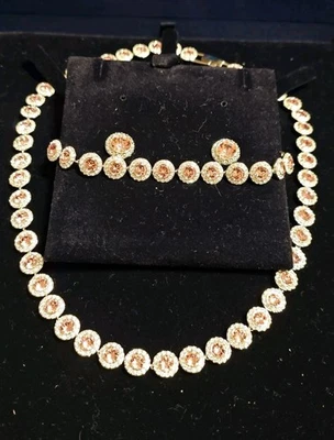 Swarovski Una Angelic Set, Collar, Pendientes y Pulsera, Corte Redondo Blanco Rosa Foto 1 de 4