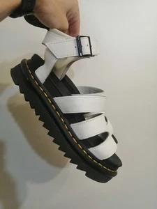 Dr. Martens Blaire Women's Patent Leather Sandals White Sz 7 - Picture 1 of 14