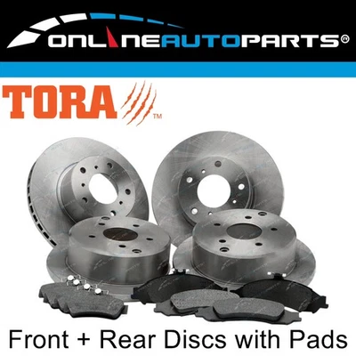 4 Front+Rear Disc Rotors Brake Pads Pack for Holden Commodore VT VX VY VZ 97~07 - image 1 of 3