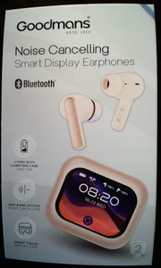 Goodmans Noise Cancelling Smart Display Earphones . Pink/Rose. Bluetooth. 17hrs. - Picture 1 of 7