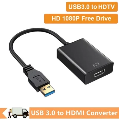 USB 3.0 To HDMI Audio Video Adaptor Converter Cable For PC Laptop HDTV 1080P - Image 1 of 4