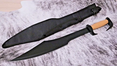 25" Spartan Gladiator Sword Black Full Tang Heavy Duty SHARP 4LBS Nylon Sheath - Image 1 of 4