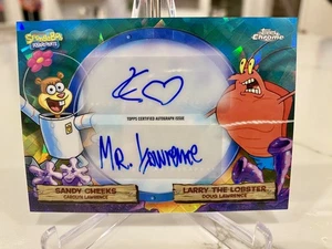 Bob Esponja 2025 Cromo Zafiro Doble VIP Sandy Cheeks Larry La Langosta Automático DASL - Imagen 1 de 2