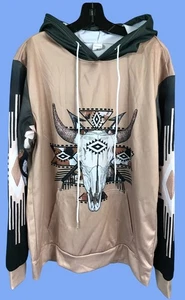 Western-Style Unbranded Pullover Sweater Longhorn/Buffalo Print- Medium - Picture 1 of 6