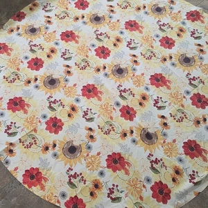 Runde Tischdecke Sonnenblumen Blumenmuster Herbst Ernte Herbst Deko - Bild 1 von 4