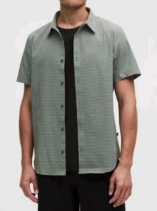 Lululemon Airing Easy Short Sleeve Shirt Checker Dash Green Multi Sz L - Picture 1 of 5