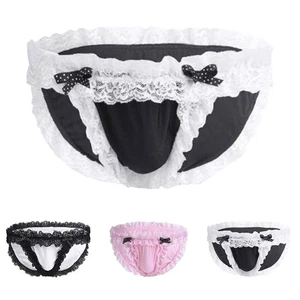 Calzoncillos para hombre Sissy para hombre Sexy bolsa de encaje lencería bragas Sissy - Imagen 1 de 9