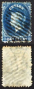 Ceylon SG63b 1d Deep Blue Wmk Crown CC Used - Picture 1 of 1