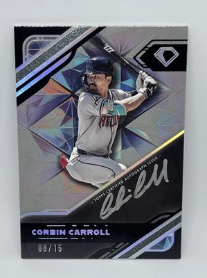 2025 Topps Diamond Icons Corbin Carroll Black PolychromatINK Silver Auto/15 - Image 1 of 4