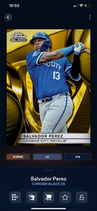 DIGITAL Topps Bunt Chrome Black 25 Salvador Perez Gold - Picture 1 of 2