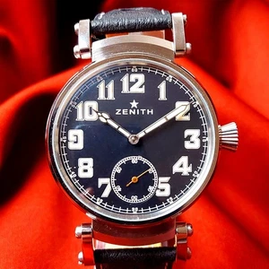 Zenith Swiss Vintage Watch Marriage Men's Wristwatch Military Style Serviced - Picture 1 of 15