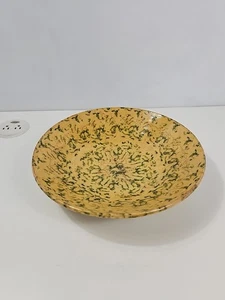 Cuenco esmaltado de cerámica Pot Luck Fare diseño de salpicaduras amarillo verde - Imagen 1 de 7