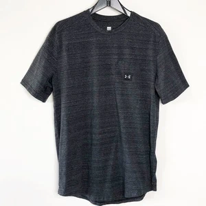 Under Armour Large Womens T Shirt Round Hem Pocket Front Grey Heather - Picture 1 of 4