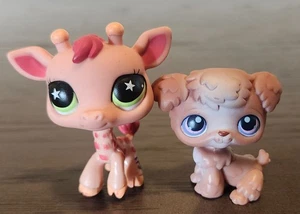 Littlest Pet Shop Pudel Hund und Giraffe 2 Stück - Bild 1 von 6