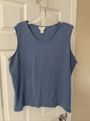 Christopher & Banks Talla 1XL Camiseta sin mangas Bonita Azul Preciosa Foto 1 de 3