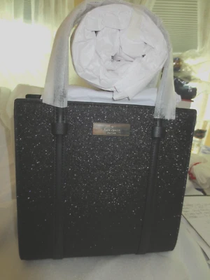 Womens Kate Spade Kenzie LE Mini Tote Black Glitter Purse NWT  elegant - Image 1 of 4