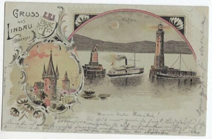 Postcard Bavaria Greetings from Lindau Lake Constance 1902 - Picture 1 of 2