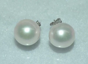 wholesale AAAA akoya 9-10mm natural white pearl earrings 14k Gold woman earrings - Picture 1 of 6