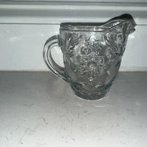 Vintage Anchor Hocking Pressed Glass Creamer W/Star Pattern -Starburst - Picture 1 of 5