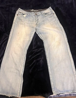 Jeans Do Denim Para Hombre 38x32 L Azul Recto Bordado Tachonado Apilado Grunge Y2K Foto 1 de 4