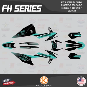 Graphics Kit for KTM 250EXC-F 350EXC-F 450EXC-F 500EXC-F 2020-23 Fh - TEAL - Picture 1 of 6