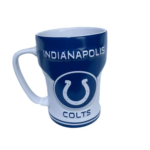 Indianapolis Colts Coffee Cup Mug Sculpted Embossed NFL 15oz By Russ Thailand Cover