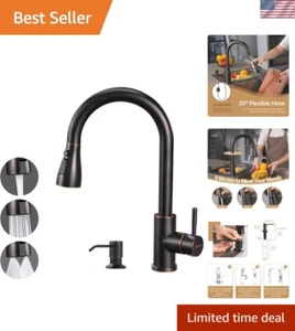 Lead-Free Oil Rubbed Bronze Kitchen Faucet with Pull Down Sprayer & Easy Install - Picture 1 of 9