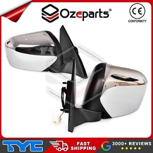 Set Pair LH+RH Electric Door Mirror Chrome For Mitsubishi Triton Ute MN ML 06~15 - Picture 1 of 4