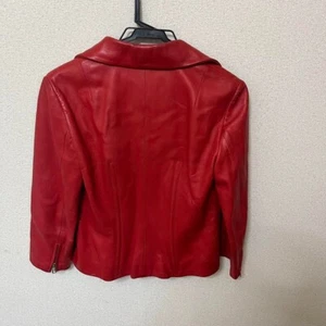 Dolce & Gabbana riders jacket Leather Jacke Size M Red Used - Picture 1 of 10