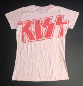 KISS Womens Girls T-Shirt Hot Pink Tultex Girly Fine Jersey 2XL XXL TTG XXG Vtg - Picture 1 of 5