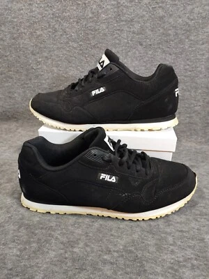 Fila Womens Sneakers Size 11 Black Suede White Logo Soles.  - Image 1 of 4